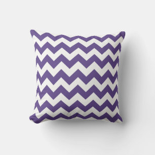 Chevron ultraviolet et Coussin de rayures blanches