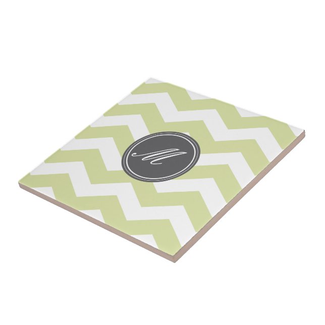 Chevron vert avec carreaux Monogram (Côté)