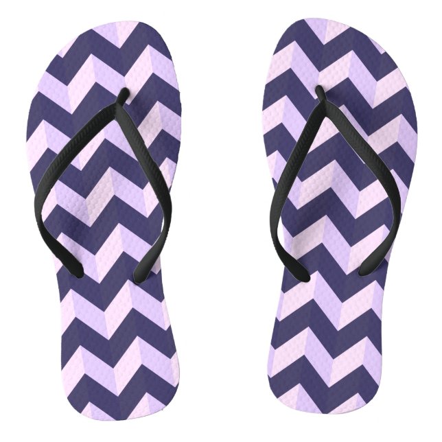 Chevron Violet Flip Flops (Footbed)