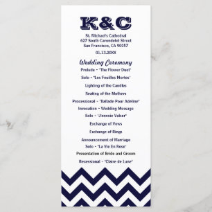 Chevron Wedding Programs