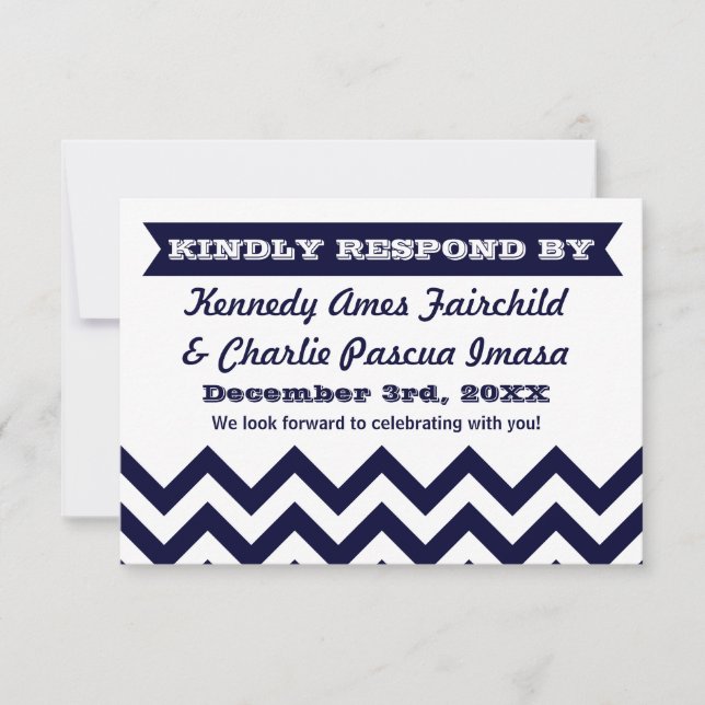 Chevron Wedding RSVP Cards (Front)