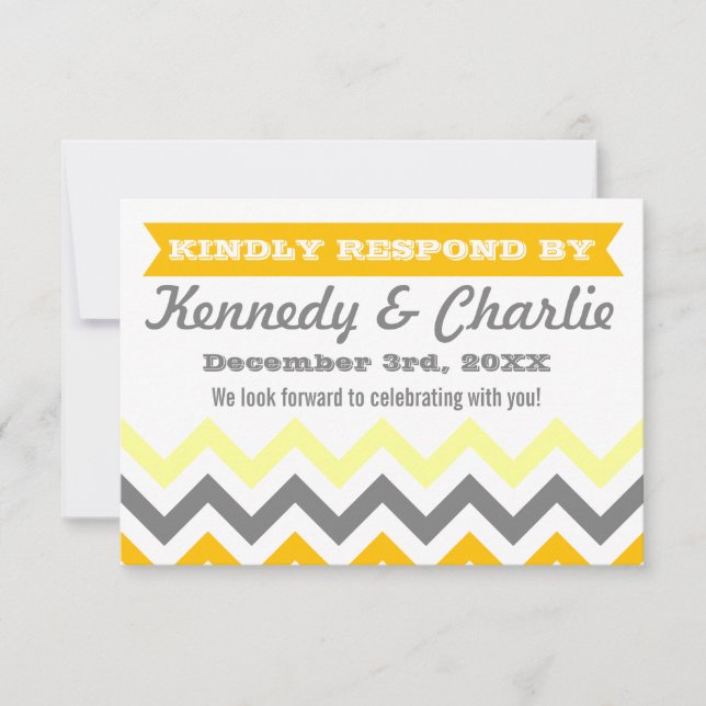 Chevron Wedding RSVP Cards (Front)