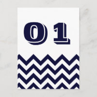 Chevron Wedding Table Number Cards