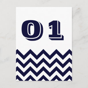 Chevron Wedding Table Number Cards