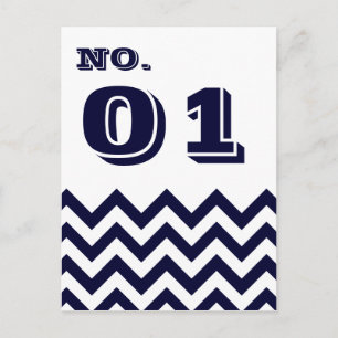 Chevron Wedding Table Number Cards