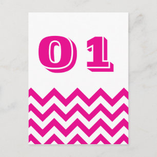 Chevron Wedding Table Number Cards
