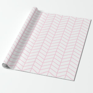 Chevron Wrapping Paper - Light Pink on White XL