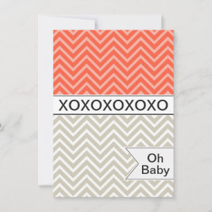 Chevron XOXO Baby shower tendance Invitation neutr