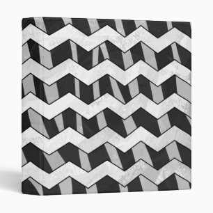 Chevron Zebra Black and Grey Binder