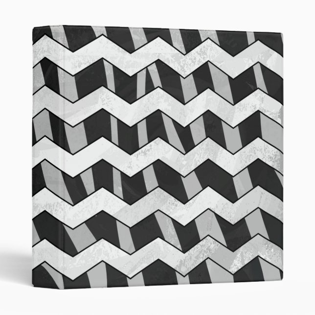 Chevron Zebra Black and Grey Binder (Front/Spine)