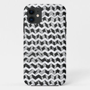 Chevron Zebra Black and Grey iPhone 11 Case