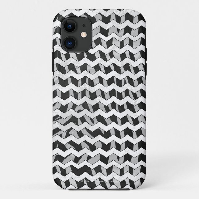 Chevron Zebra Black and Grey Case-Mate iPhone Case (Back)