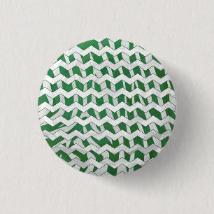 Chevron Zebra Green and White Print 1 Inch Round Button