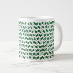 Chevron Zebra Green and White Print Large Coffee Mug