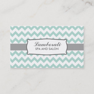 Chevron Zig Zag Pattern Elegant Modern Green Business Card