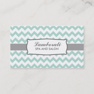 Chevron Zig Zag Pattern Elegant Modern Green Business Card
