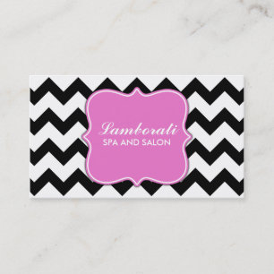 Chevron Zig Zag Pattern Professional Elegant Pink Business Card