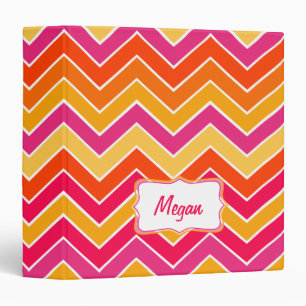 Chevron zigzag colourful name binder folder