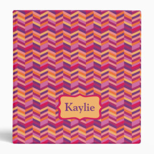 Chevron zigzag colourful name binder folder