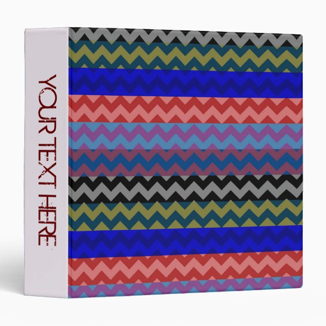Chevron Zigzag Custom Monogram 3 Binder (Front/Spine)
