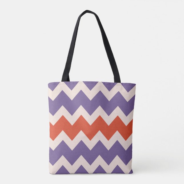 Chevron zigzag design in natural colours tote bag (Back)