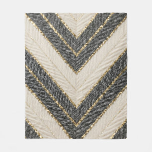 Chevron Zigzag Glam Pattern Fleece Blanket