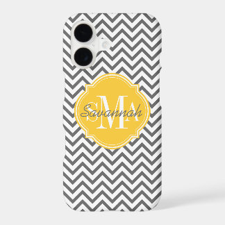 Chevron Zigzag Grey Pattern Monogram