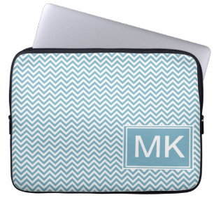 Chevron ZigZag Pattern Blue Laptop Sleeve