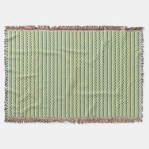 Chevron zigzag pattern in green blue colours throw blanket