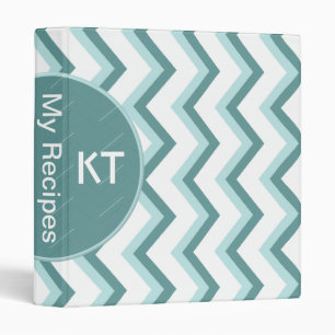 Chevron ZigZag Pattern in Mint Green Binder