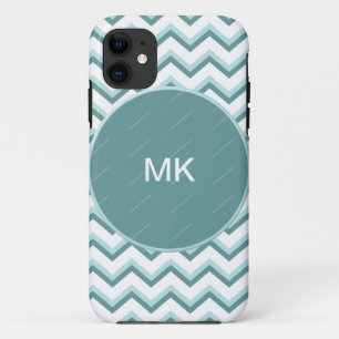 Chevron ZigZag Pattern in Mint Green iPhone 11 Case