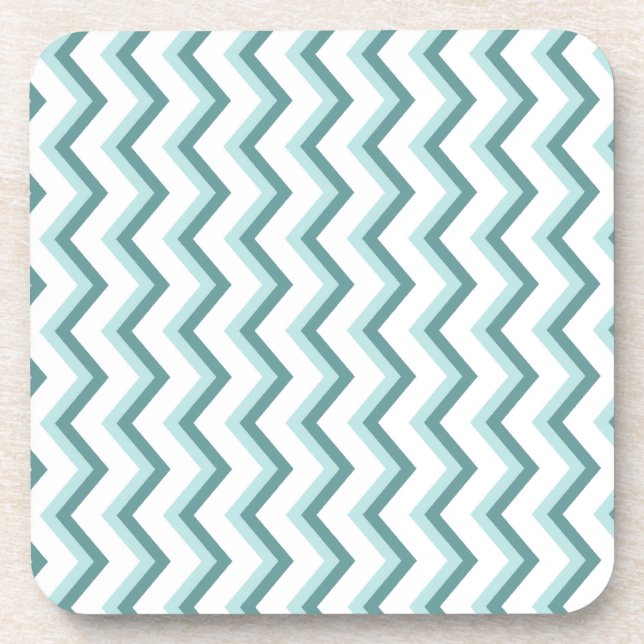 Chevron ZigZag Pattern in Mint Green Coaster (Front)