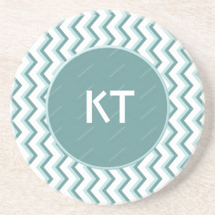Chevron ZigZag Pattern in Mint Green Coaster