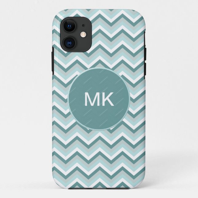 Chevron ZigZag Pattern in Mint Green  - Customized Case-Mate iPhone Case (Back)