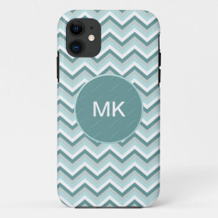 Chevron ZigZag Pattern in Mint Green  - Customized iPhone 11 Case
