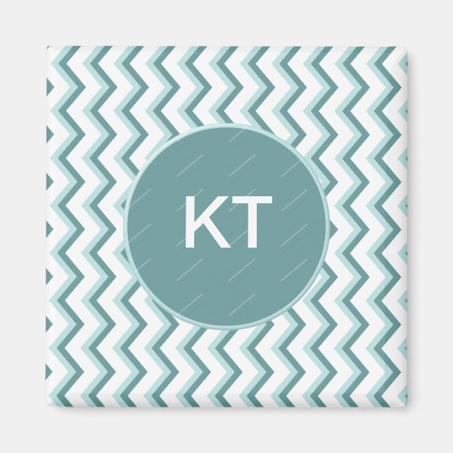 Chevron ZigZag Pattern in Mint Green Magnet (Front)