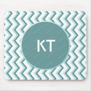 Chevron ZigZag Pattern in Mint Green Mouse Pad