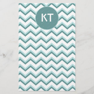 Chevron ZigZag Pattern in Mint Green Stationery