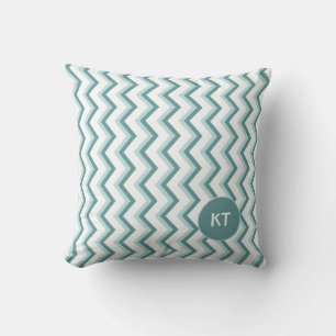 Chevron ZigZag Pattern in Mint Green Throw Pillow