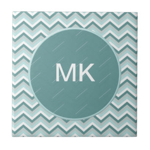 Chevron ZigZag Pattern in Mint Green Tile