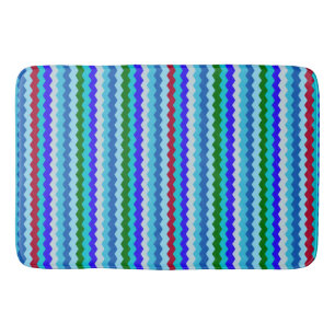 Chevron zigzag Pattern Sea Glass Bath Mat