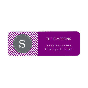 Chevron Zigzag pour un monogramme blanc violet uni