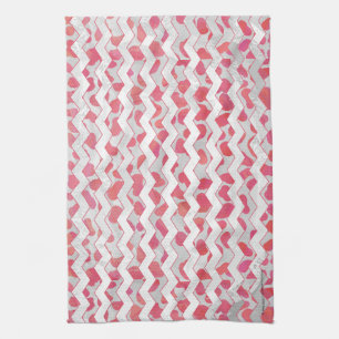 ChevronDalmatian Pink and White Kitchen Towel
