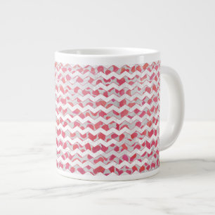 ChevronDalmatian Pink and White Large Coffee Mug