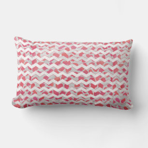 ChevronDalmatian Pink and White Lumbar Pillow