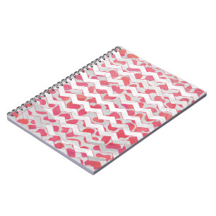 ChevronDalmatian Pink and White Notebook
