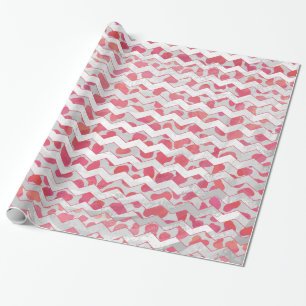 ChevronDalmatian Pink and White Wrapping Paper