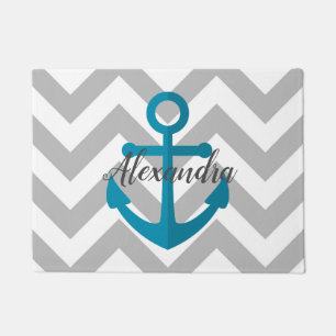 Chevrons and Anchor Doormat