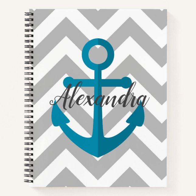 Chevrons and Anchor Notebook (Front)