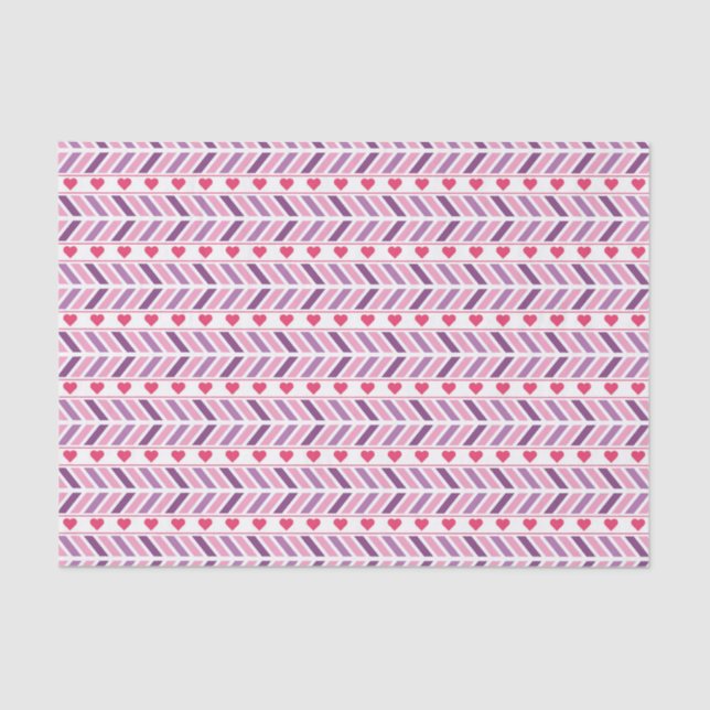Chevrons and Hearts Tissue Paper (Front)
